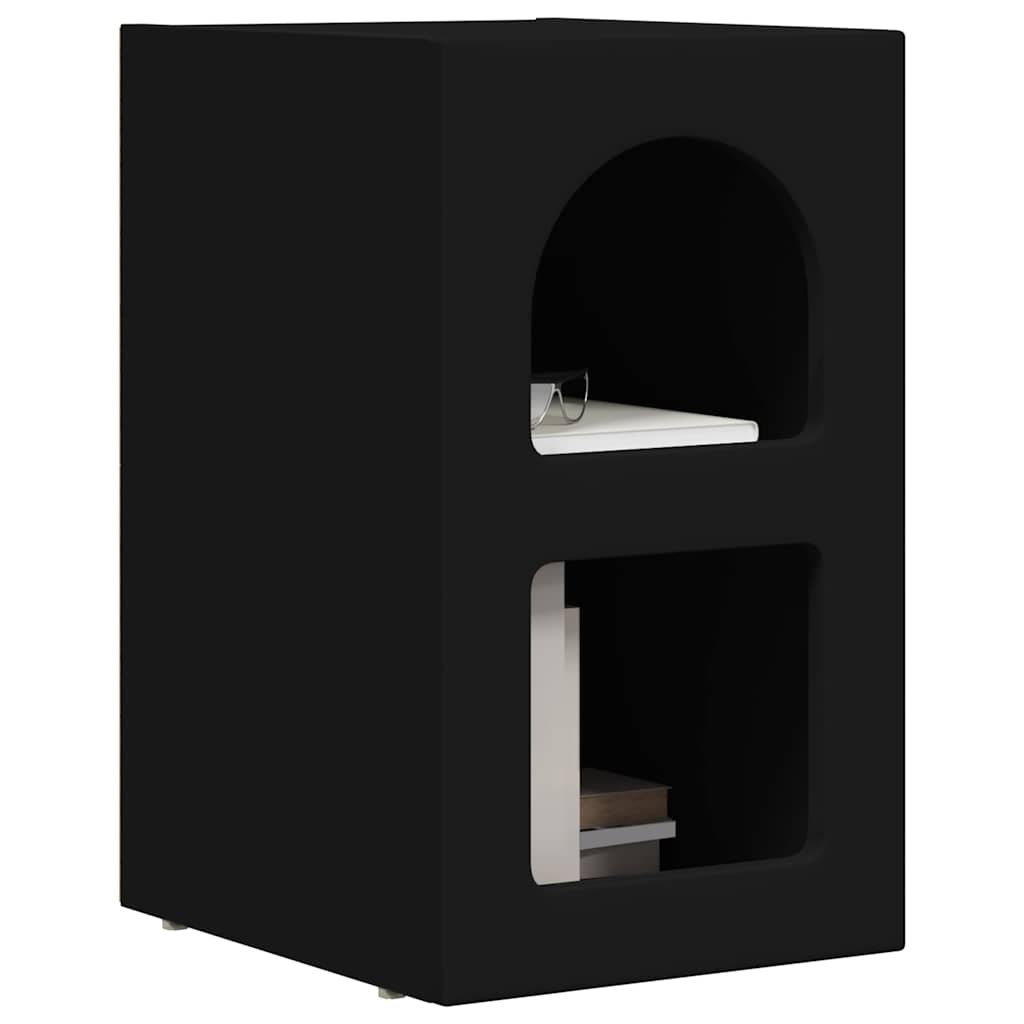 Bedside Table ELST Black 29.5 x 33.5 x 50 cm Engineered Wood