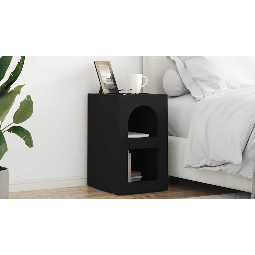 Bedside Table ELST 2 pcs Black 29.5 x 33.5 x 50 cm
