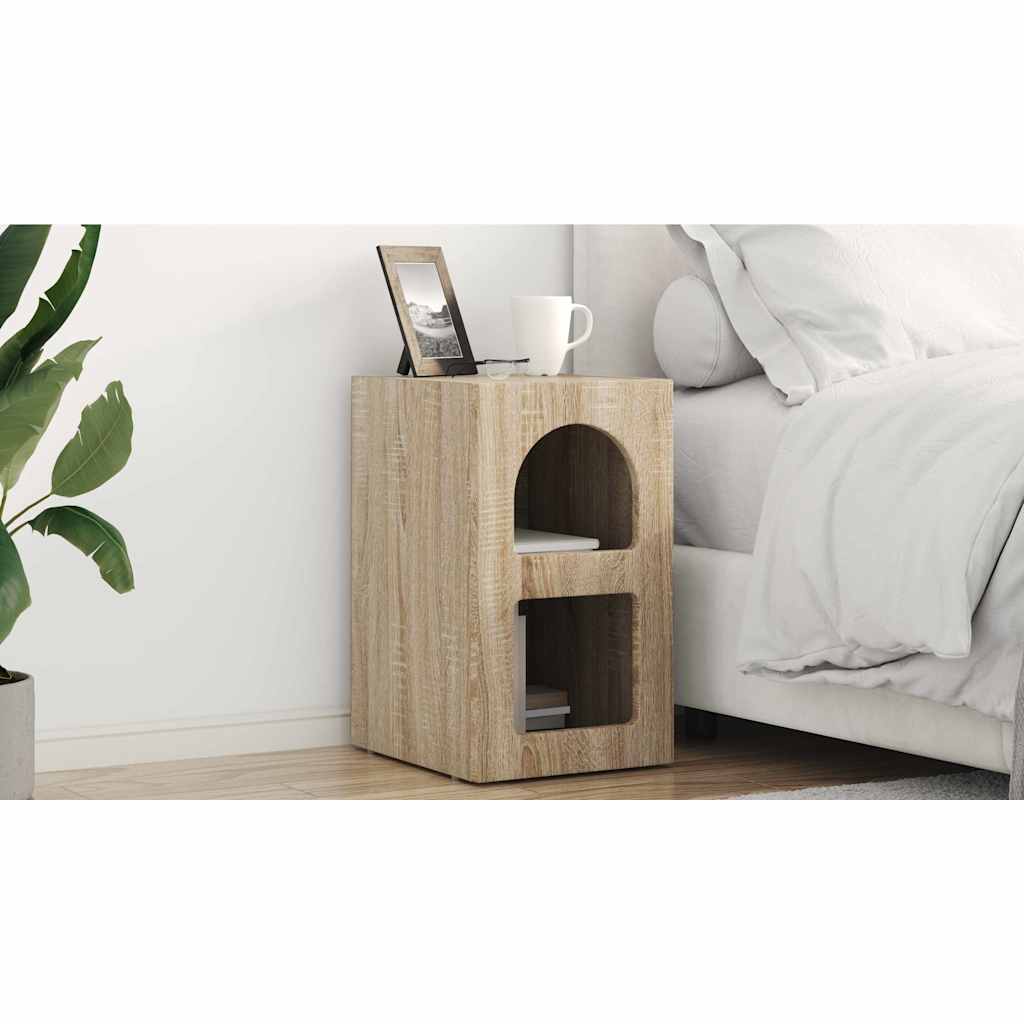 Bedside Table ELST 2 pcs Sonoma Oak 29.5 x 33.5 x 50 cm