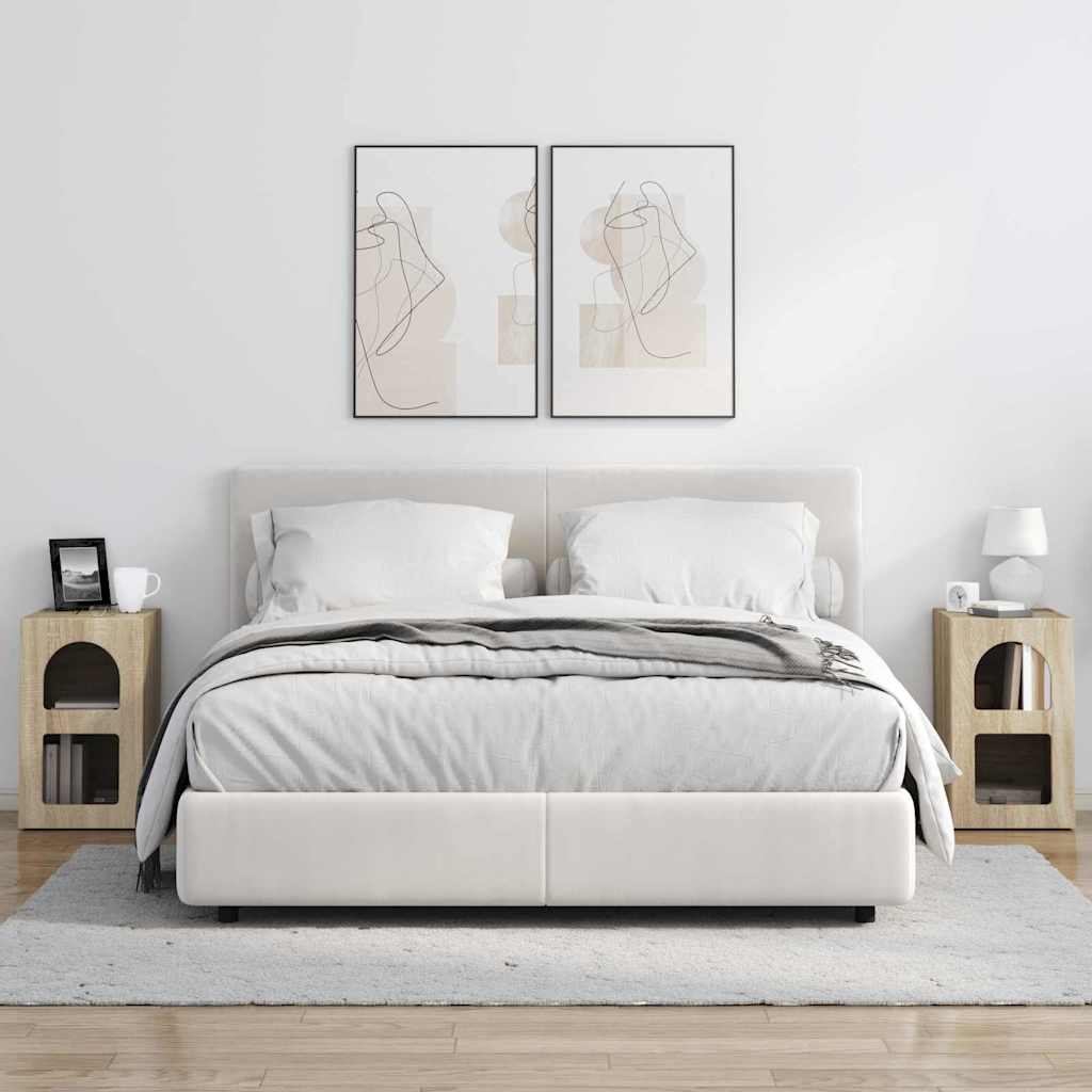 Bedside Table 2 pcs Sonoma Oak 29.5 x 33.5 x 50 cm