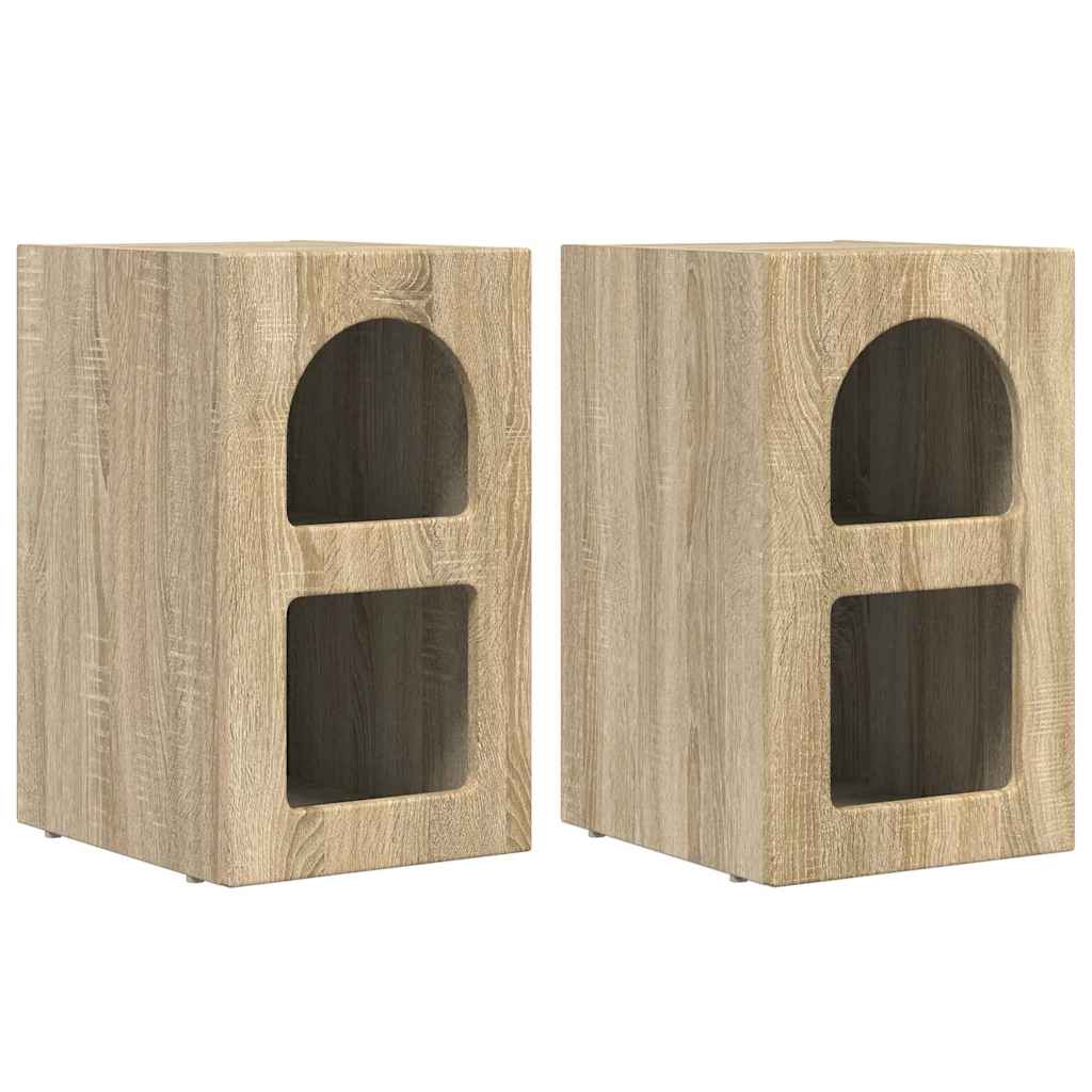 Bedside Table 2 pcs Sonoma Oak 29.5 x 33.5 x 50 cm