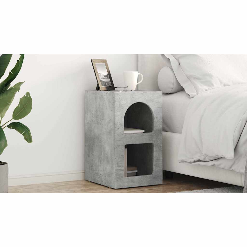 Bedside Table ELST 2 pcs Concrete Grey 29.5 x 33.5 x 50 cm