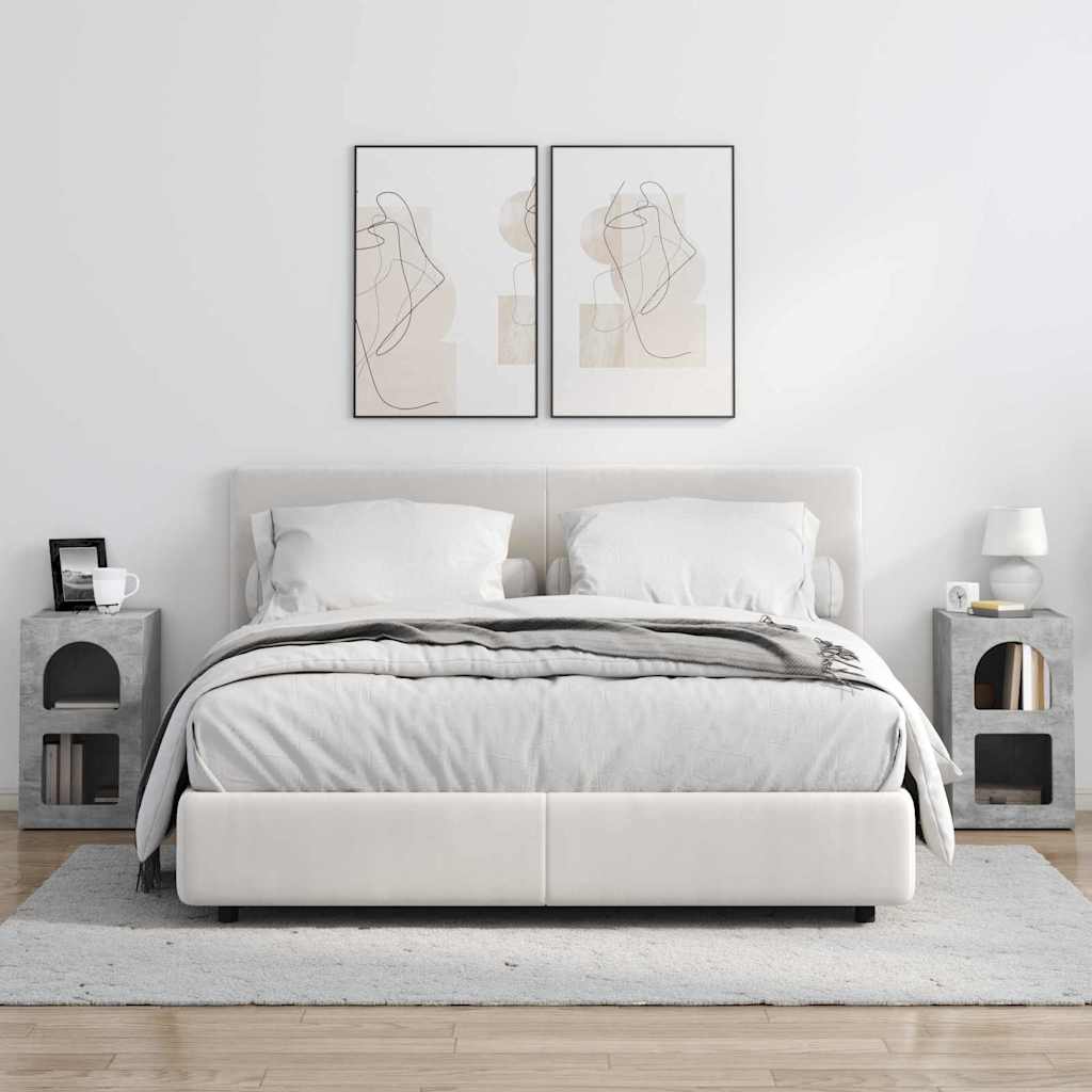 Bedside Table 2 pcs Concrete Grey 29.5 x 33.5 x 50 cm