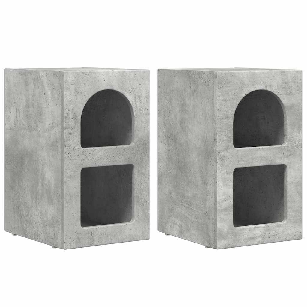 Bedside Table 2 pcs Concrete Grey 29.5 x 33.5 x 50 cm