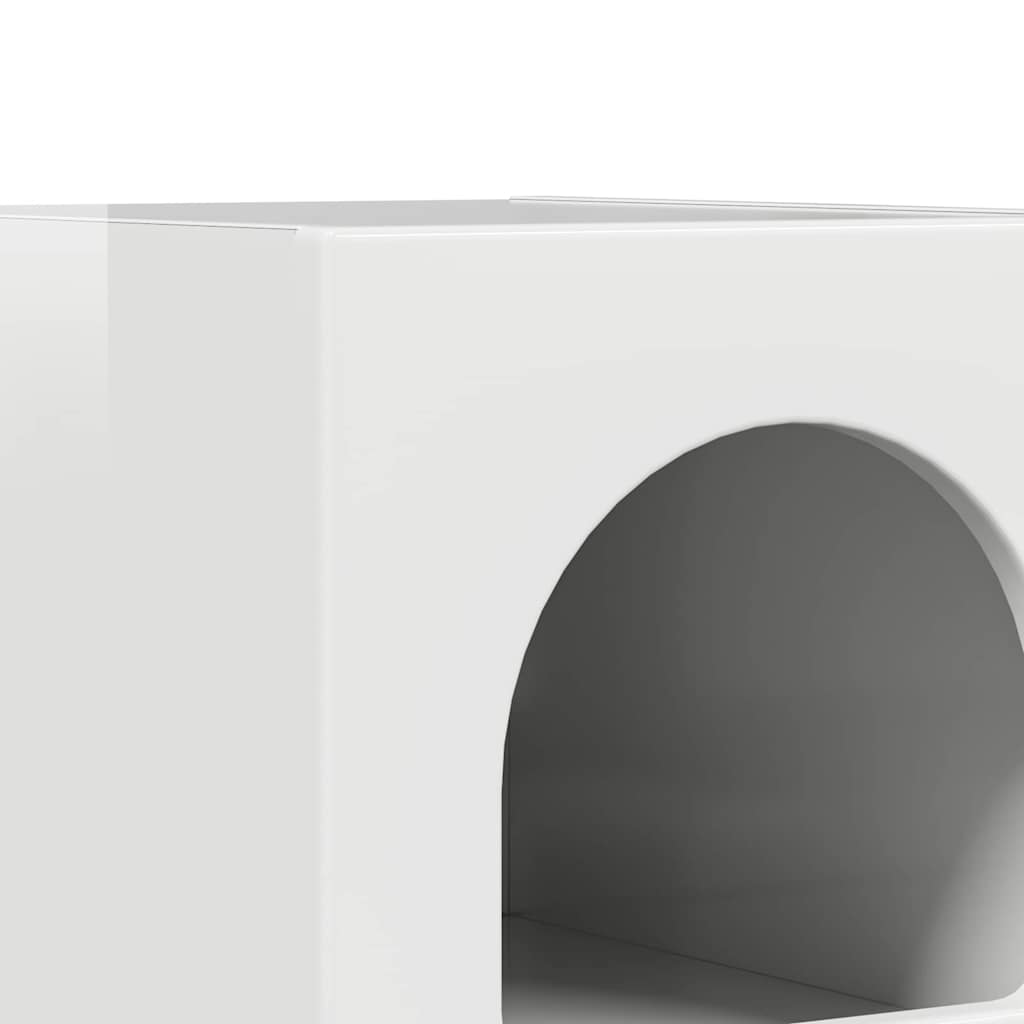 Bedside Table ELST High Gloss White 29.5 x 33.5 x 50 cm