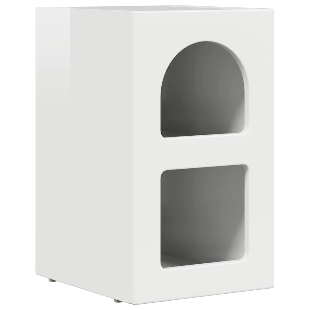 Bedside Table ELST High Gloss White 29.5 x 33.5 x 50 cm