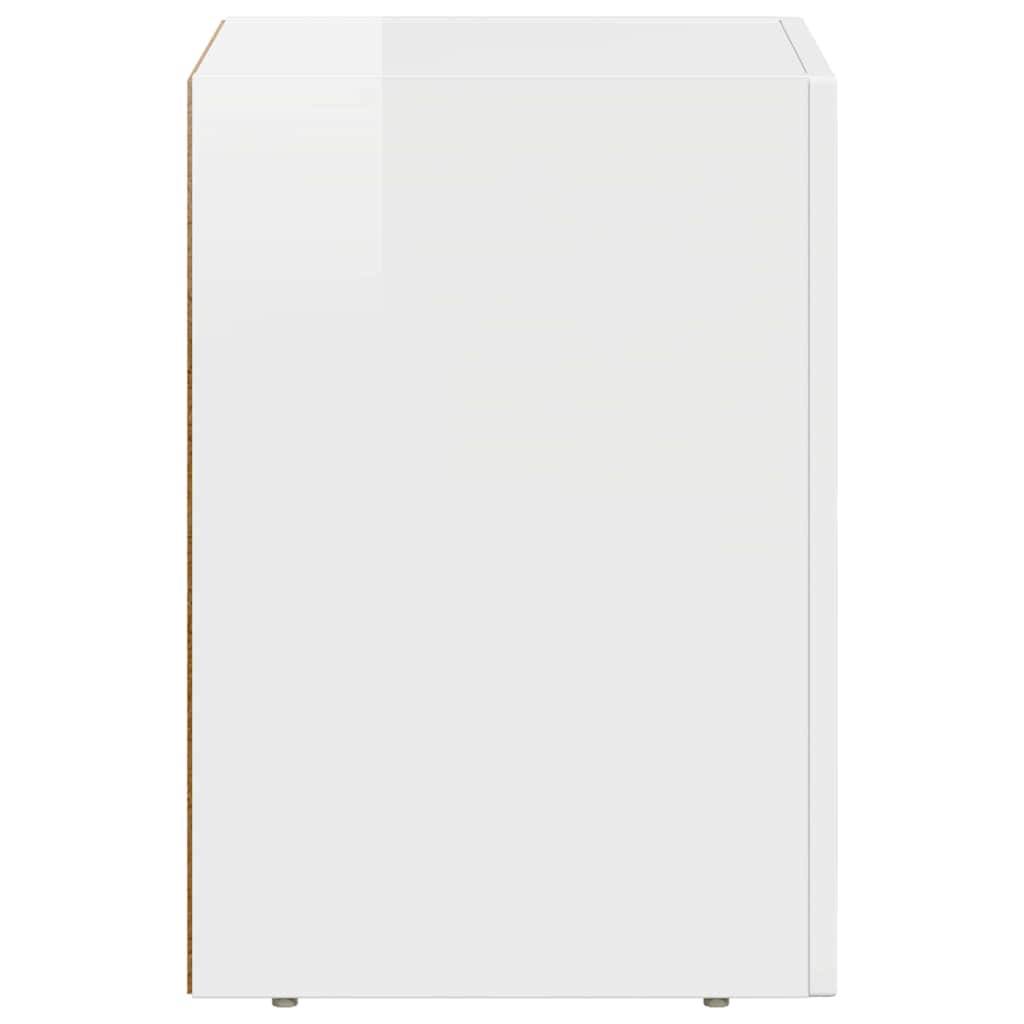 Bedside Table ELST High Gloss White 29.5 x 33.5 x 50 cm