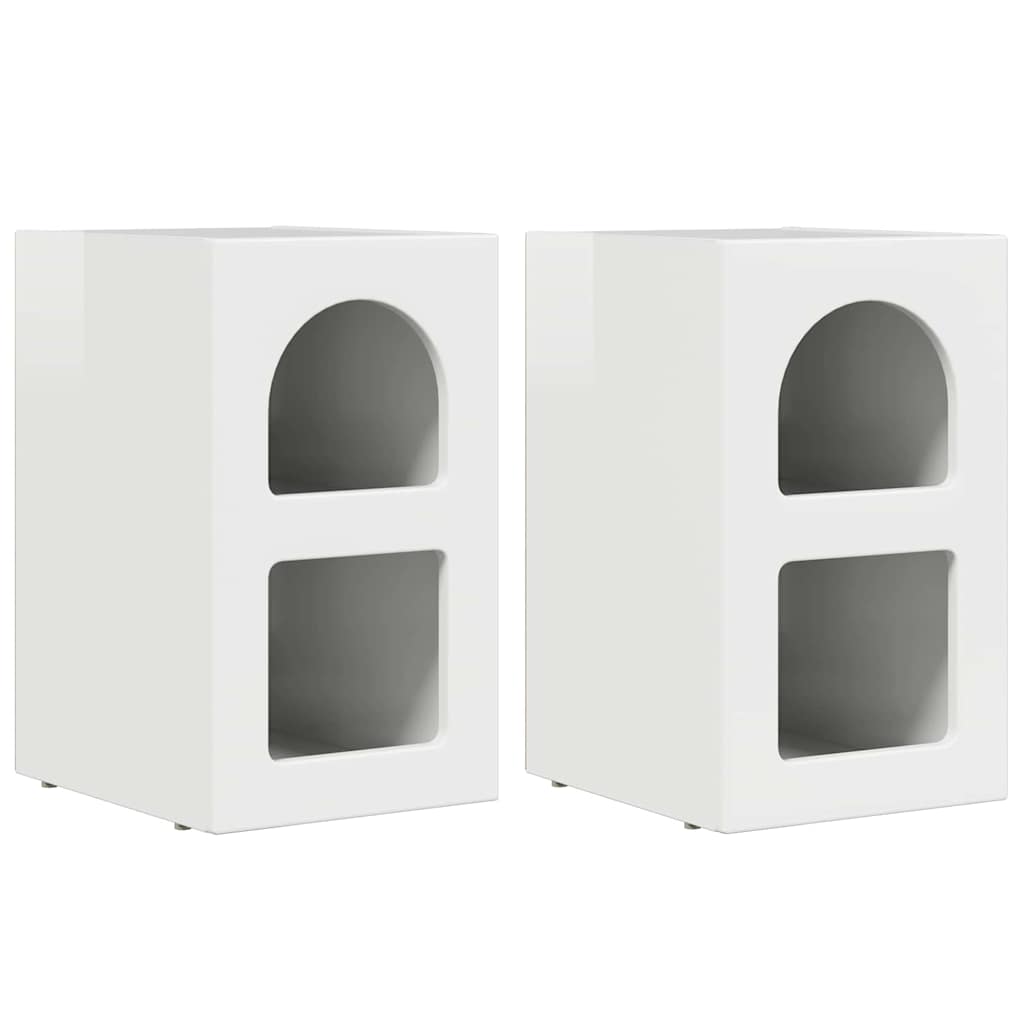 Bedside Table 2 pcs High Gloss White 29.5 x 33.5 x 50 cm