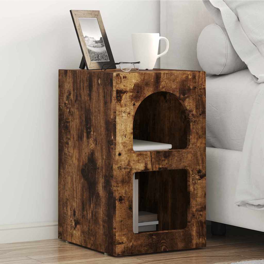 Bedside Table ELST Smoked Oak 29.5 x 33.5 x 50 cm