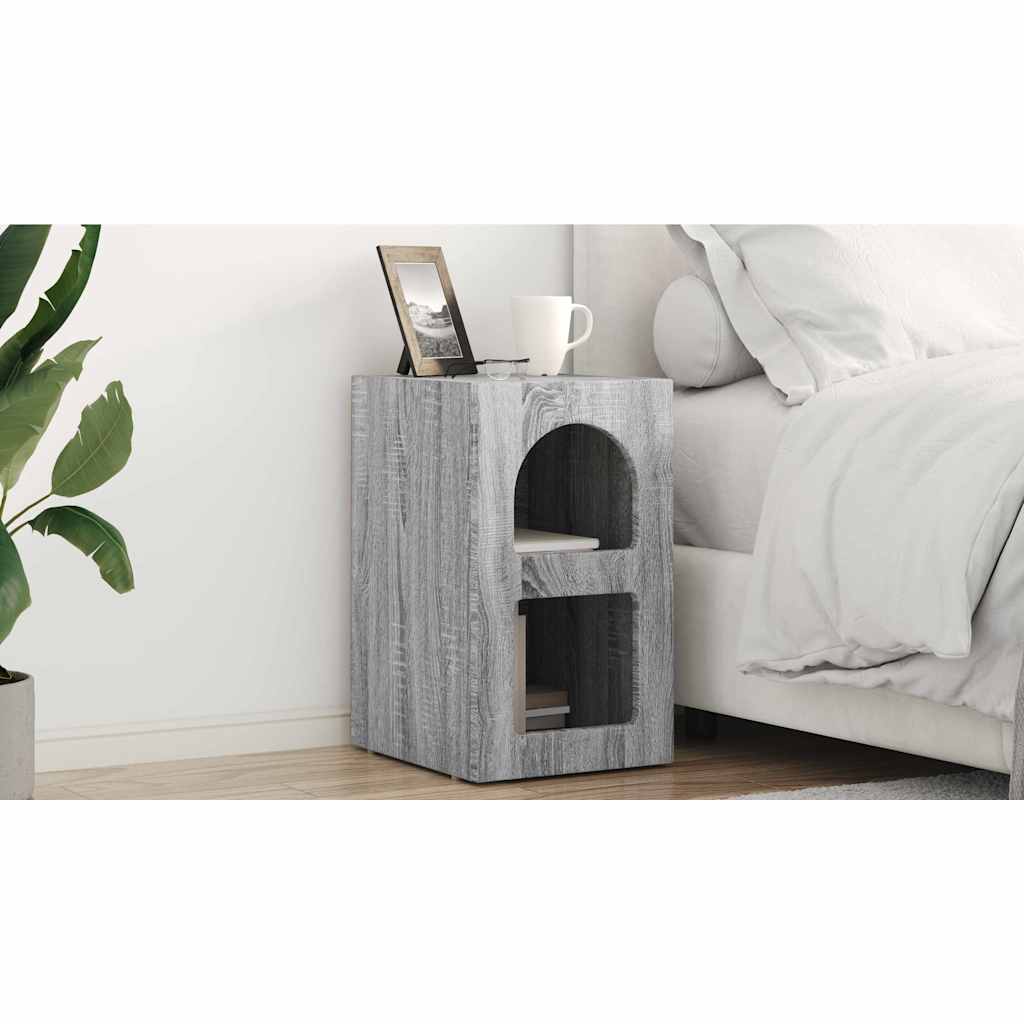 Bedside Table ELST Grey Sonoma 29.5 x 33.5 x 50 cm