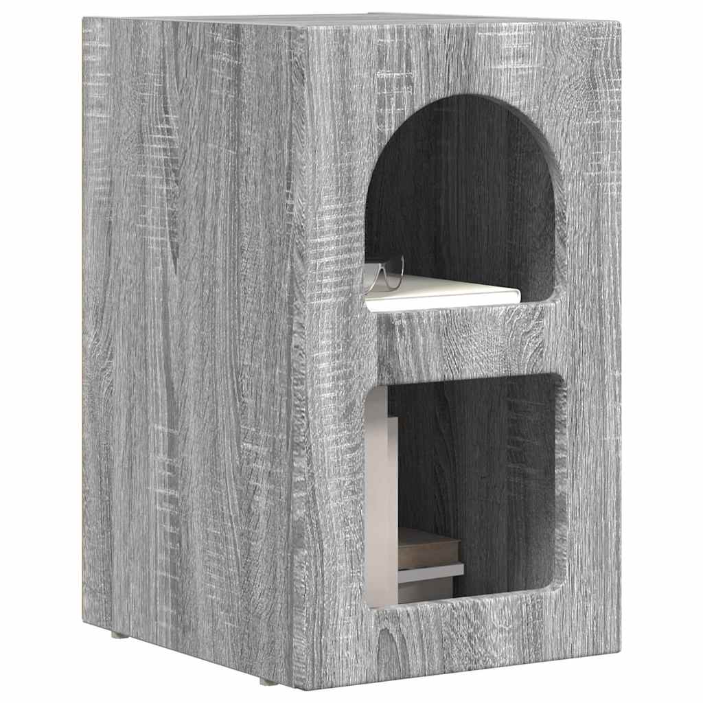 Bedside Table ELST Grey Sonoma 29.5 x 33.5 x 50 cm