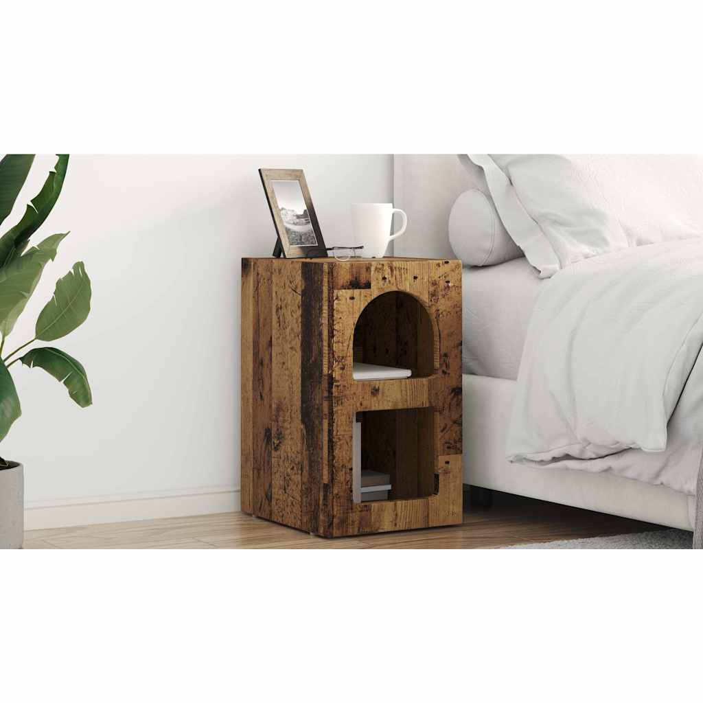 Bedside Table ELST Old Wood 29.5 x 33.5 x 50 cm Engineered Wood