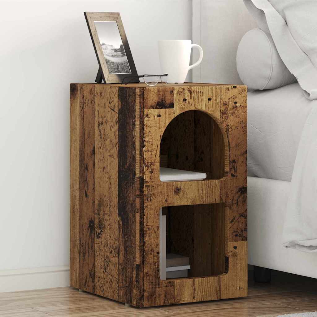 Bedside Table Old Wood 29.5 x 33.5 x 50 cm Engineered Wood