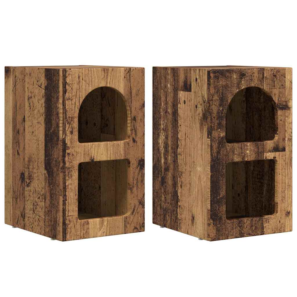 Bedside Table 2 pcs Old Wood 29.5 x 33.5 x 50 cm