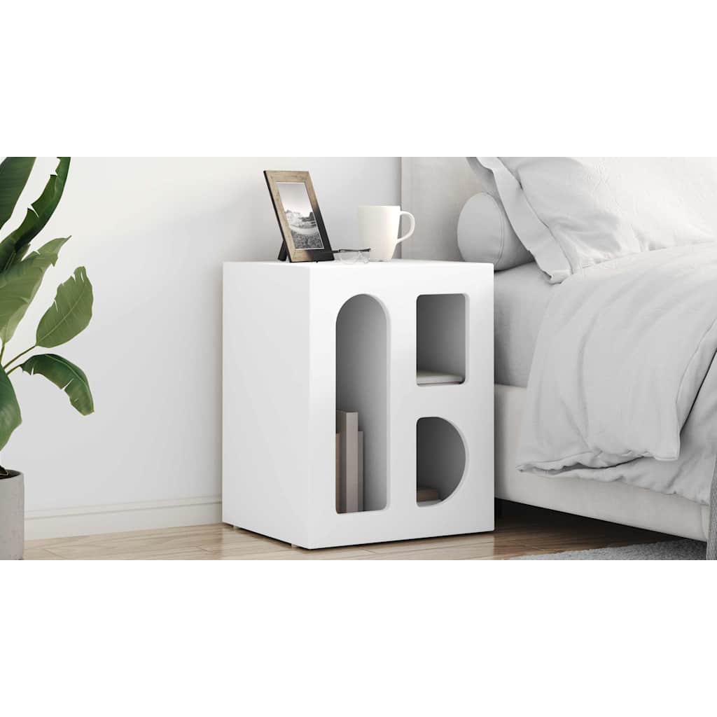 Bedside Table ELST 2 pcs White 40 x 35 x 50 cm Engineered Wood