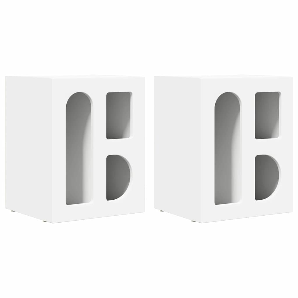 Bedside Table 2 pcs White 40 x 35 x 50 cm Engineered Wood