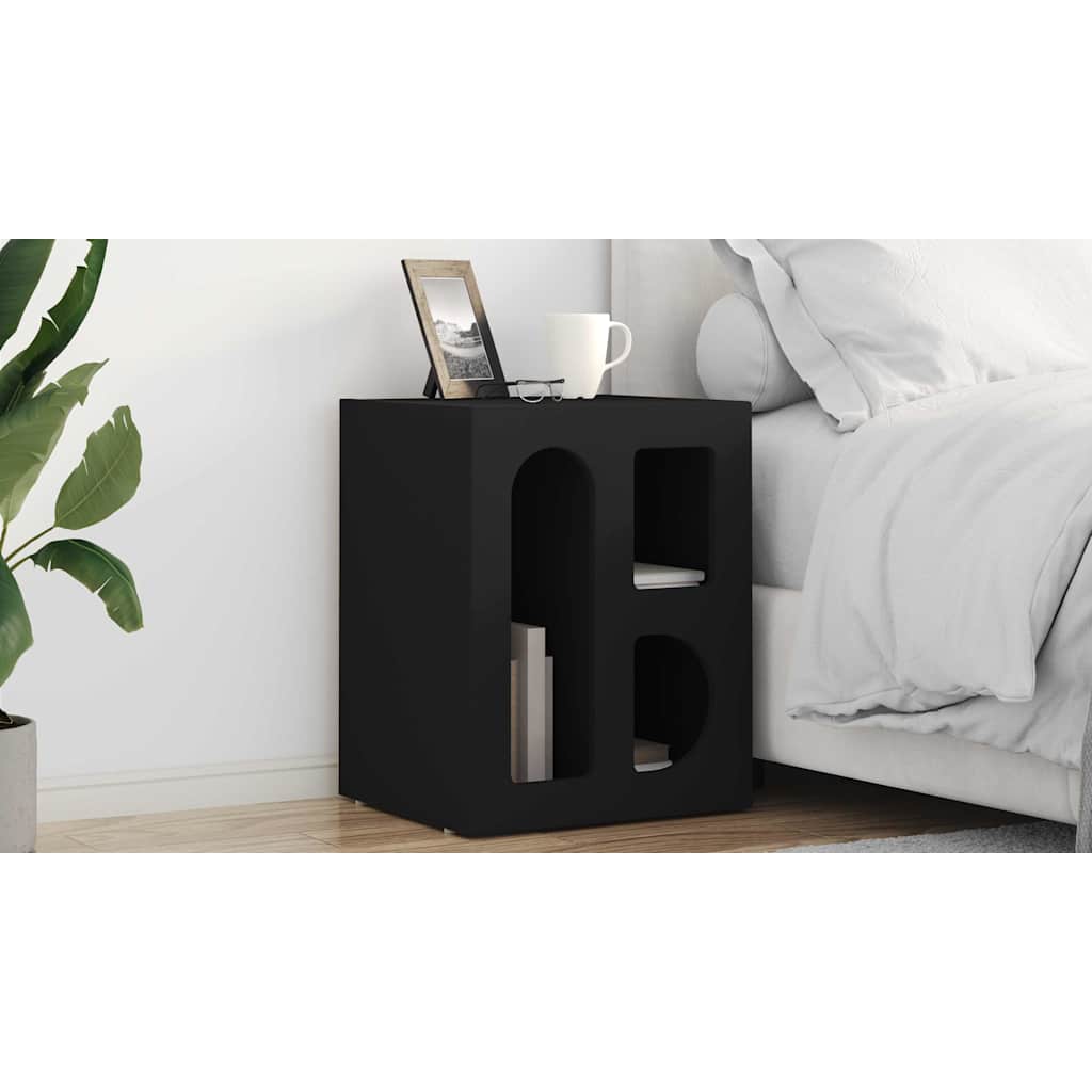 Bedside Table ELST Black 40 x 35 x 50 cm Engineered Wood