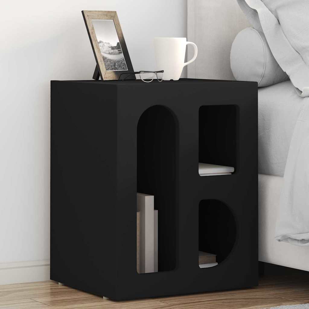 Bedside Table ELST Black 40 x 35 x 50 cm Engineered Wood