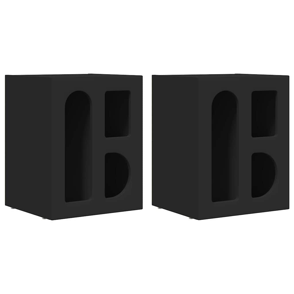 Bedside Table 2 pcs Black 40 x 35 x 50 cm Engineered Wood