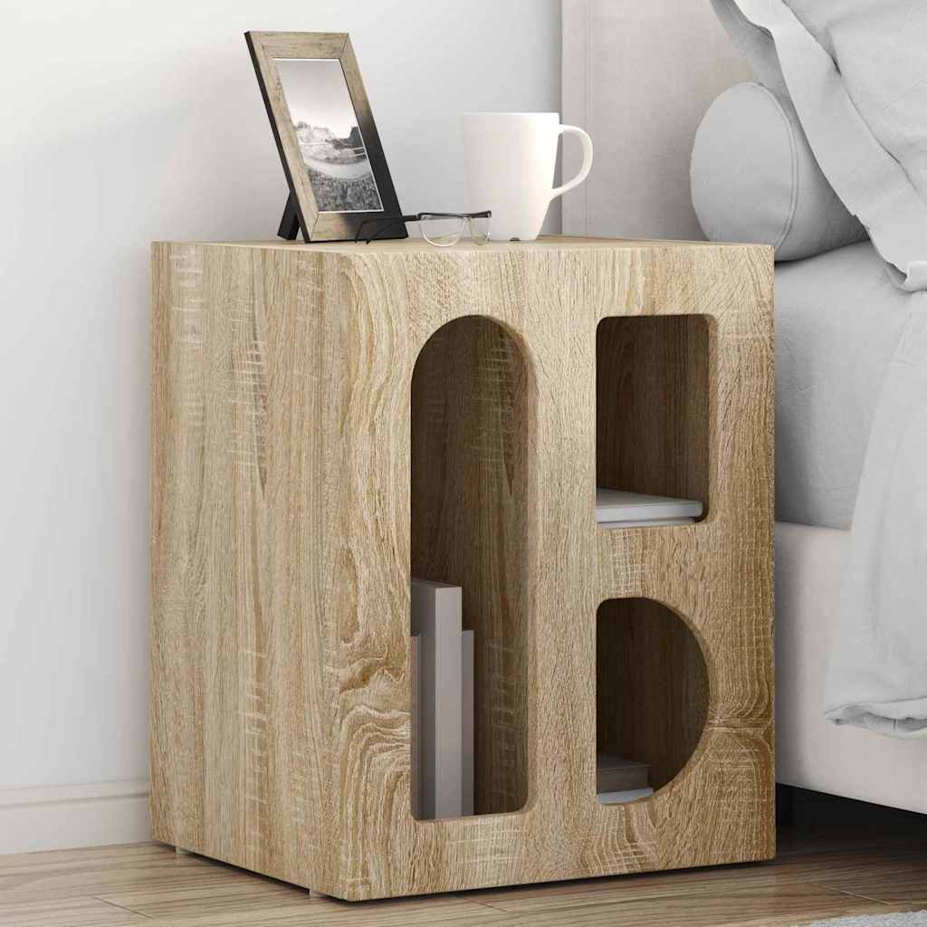 Bedside Table ELST Sonoma Oak 40 x 35 x 50 cm Engineered Wood