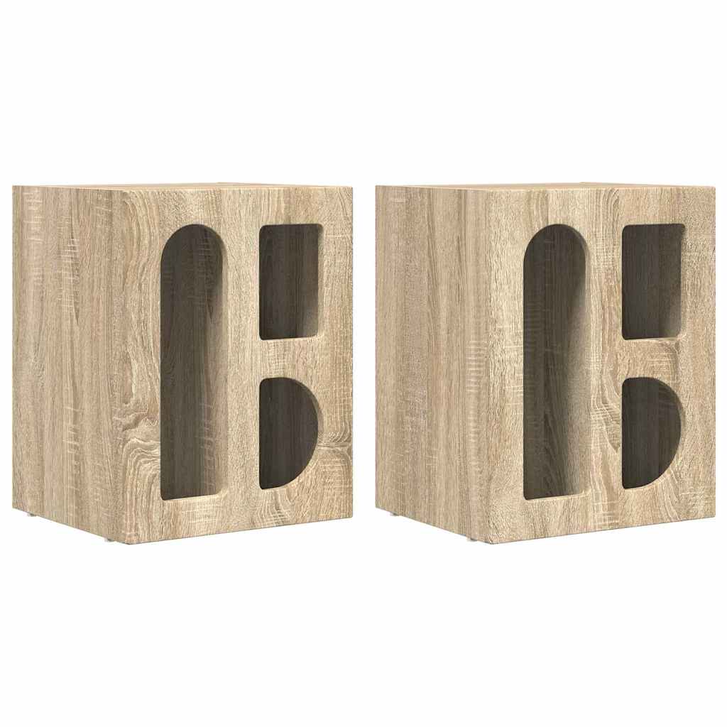 Bedside Table 2 pcs Sonoma Oak 40 x 35 x 50 cm Engineered Wood