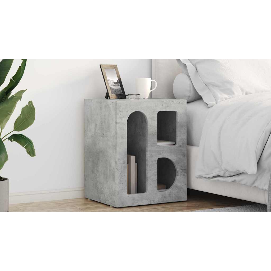 Bedside Table ELST Concrete Grey 40 x 35 x 50 cm