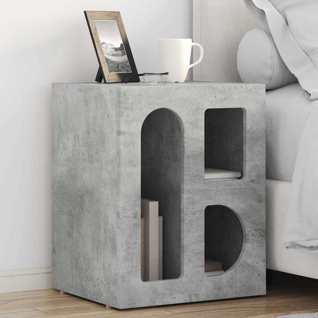 Bedside Table 2 pcs Concrete Grey 40 x 35 x 50 cm