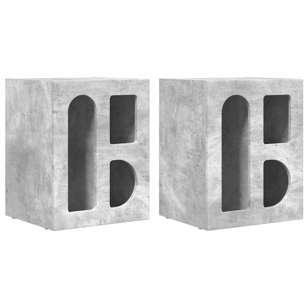 Bedside Table 2 pcs Concrete Grey 40 x 35 x 50 cm