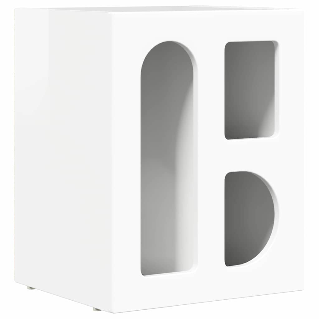 Bedside Table ELST High Gloss White 40 x 35 x 50 cm