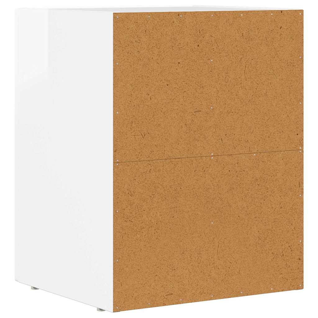 Bedside Table ELST High Gloss White 40 x 35 x 50 cm