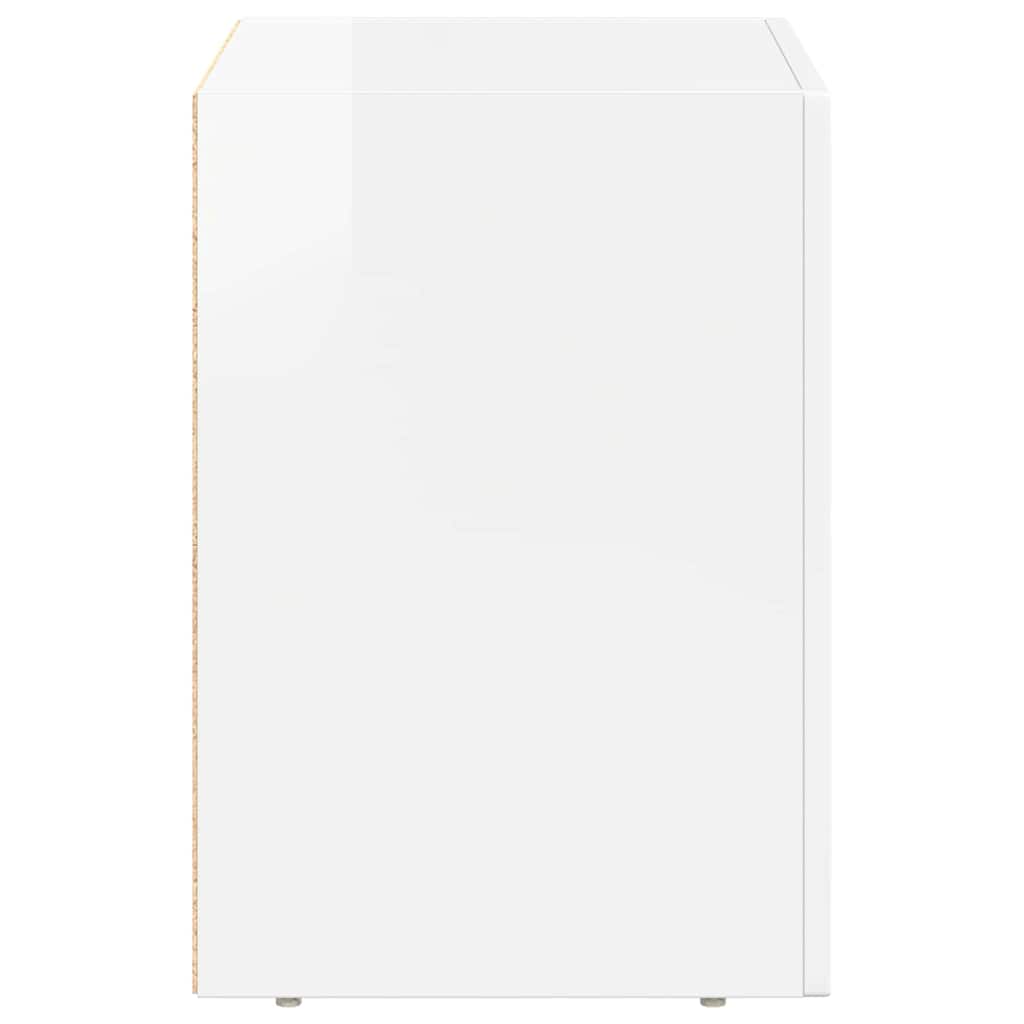 Bedside Table ELST High Gloss White 40 x 35 x 50 cm