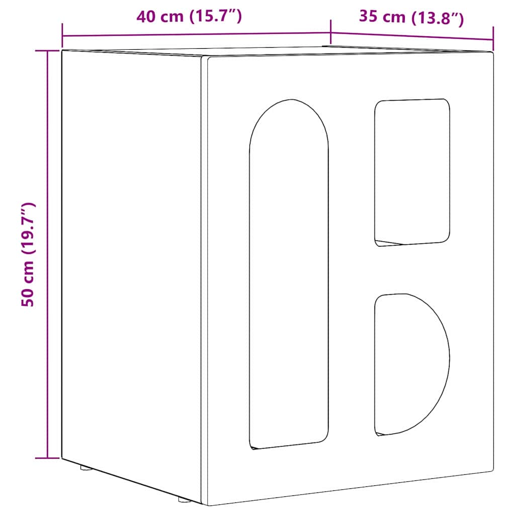 Bedside Table ELST High Gloss White 40 x 35 x 50 cm
