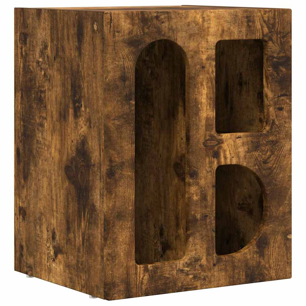 Bedside Table ELST Smoked Oak 40 x 35 x 50 cm Engineered Wood