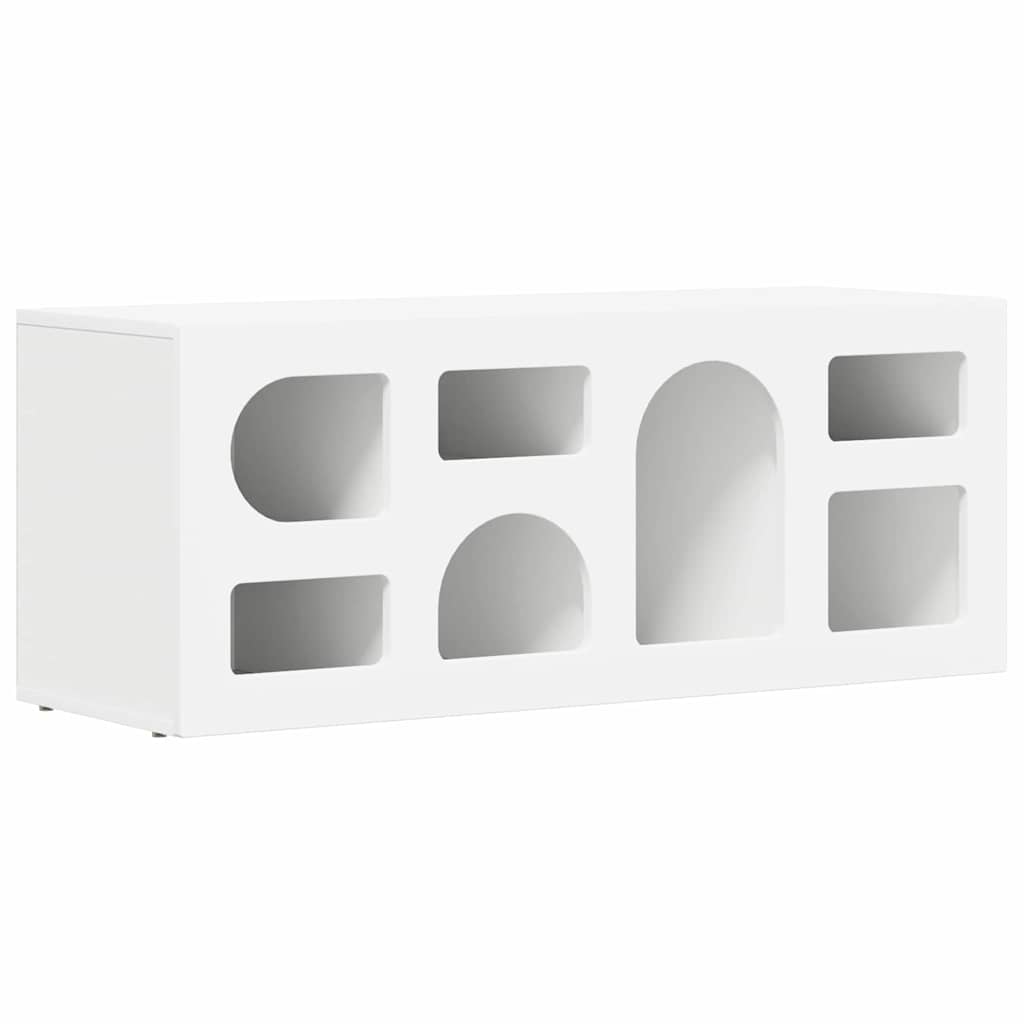 TV Cabinet ELST 100 x 35 x 40 cm White Engineered Wood