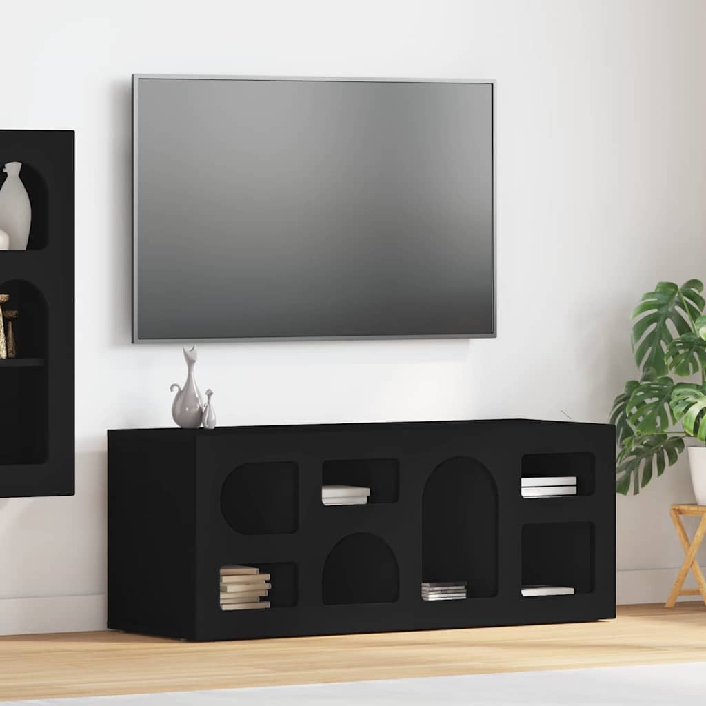 TV Cabinet Black 100 x 35 x 40 cm Engineered Wood