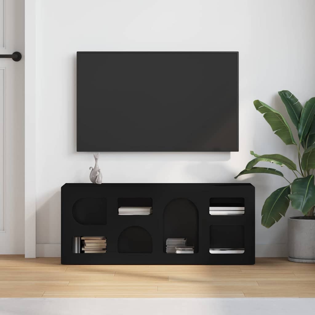 TV Cabinet Black 100 x 35 x 40 cm Engineered Wood