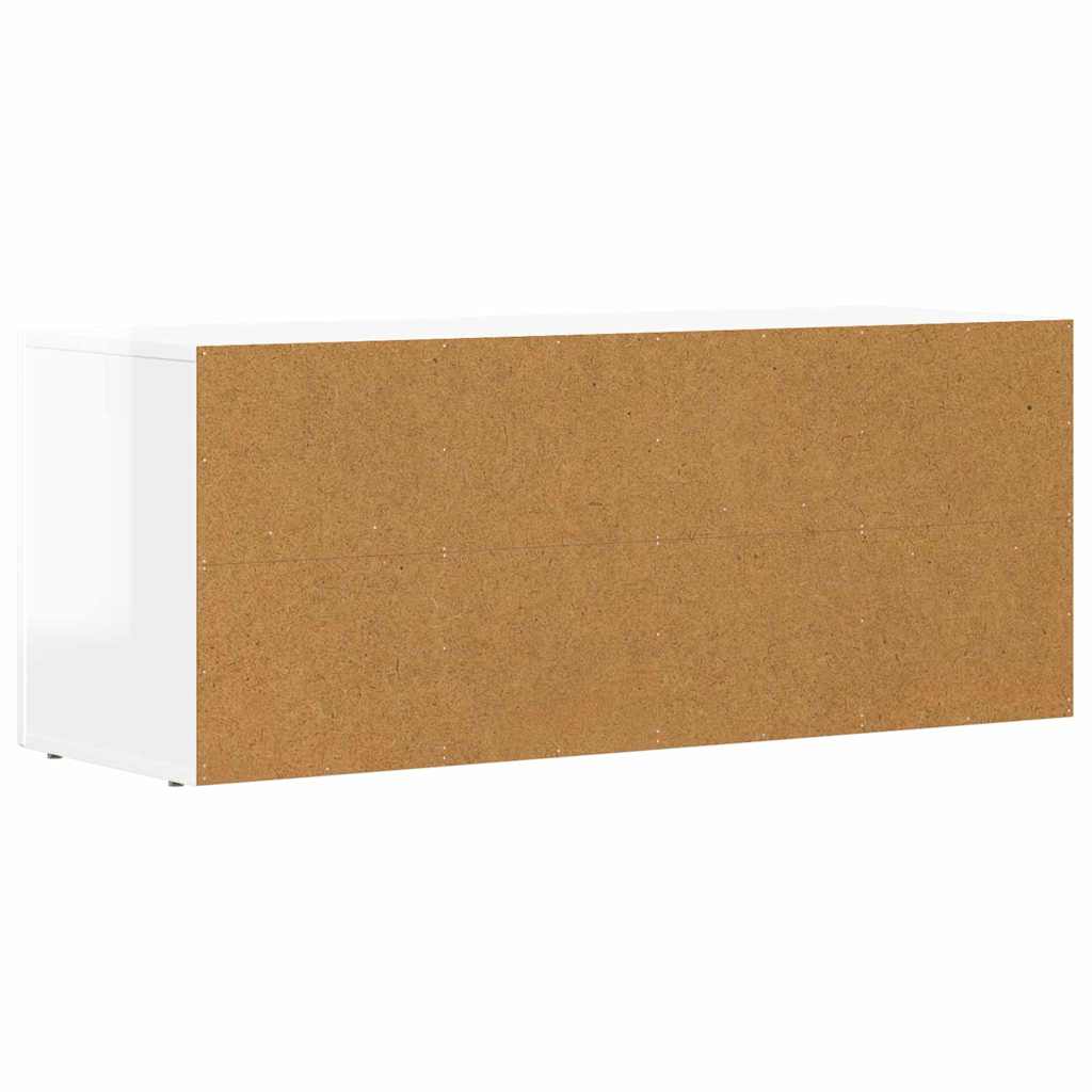 TV Cabinet High Gloss White 100 x 35 x 40 cm Engineered Wood