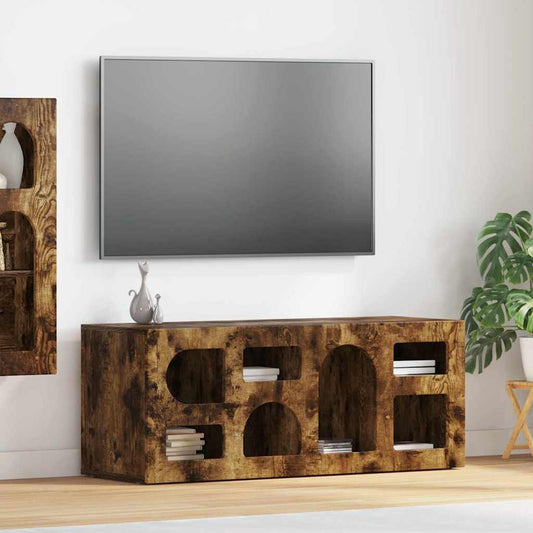 TV Cabinet Smoked Oak 100 x 35 x 40 cm Engineered Wood