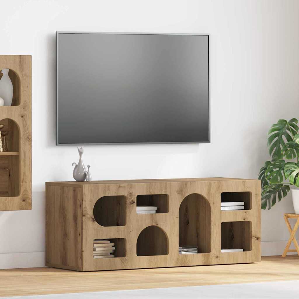 TV Cabinet ELST 100 x 35 x 40 cm Artisan Oak Engineered Wood