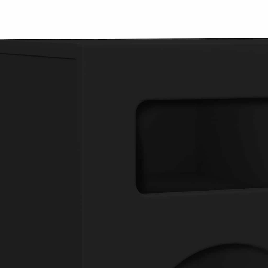 TV Cabinet ELST 80 x 35 x 40 cm Black Engineered Wood