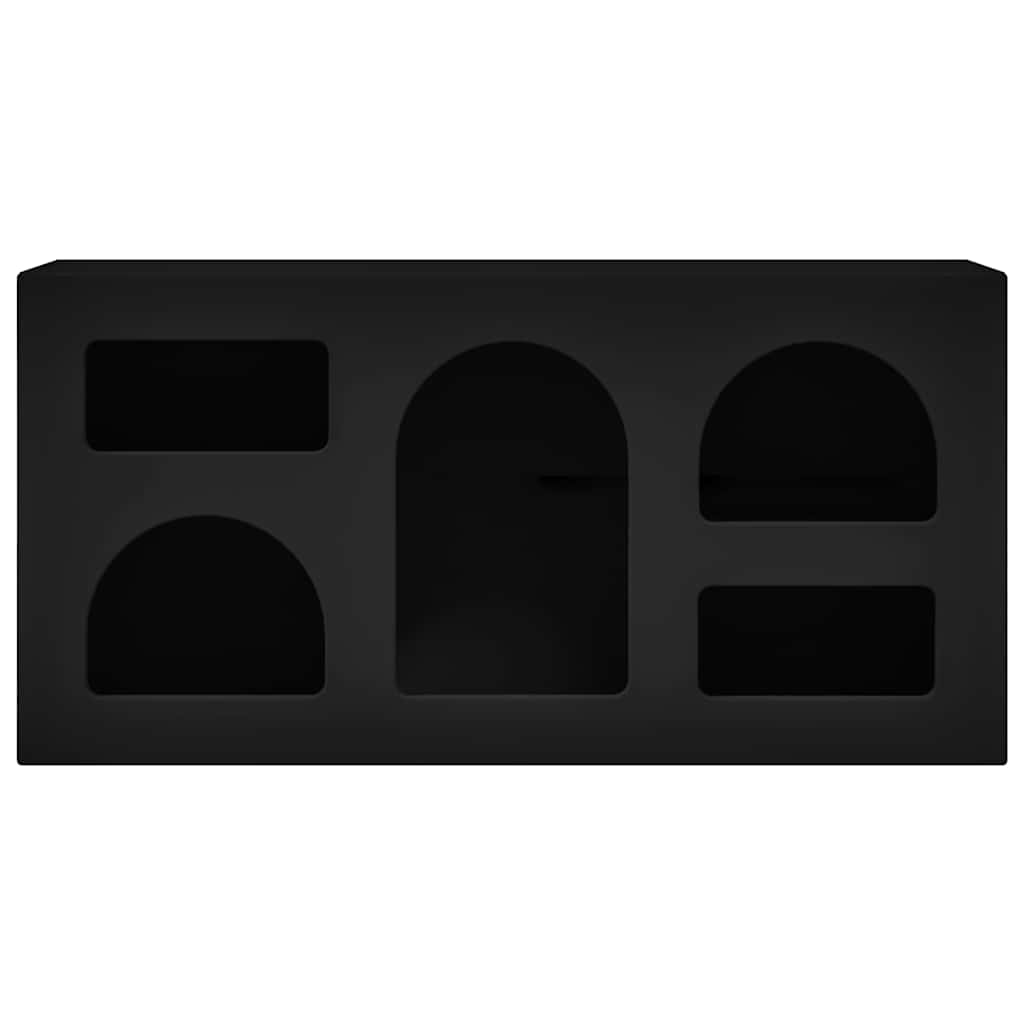 TV Cabinet ELST 80 x 35 x 40 cm Black Engineered Wood