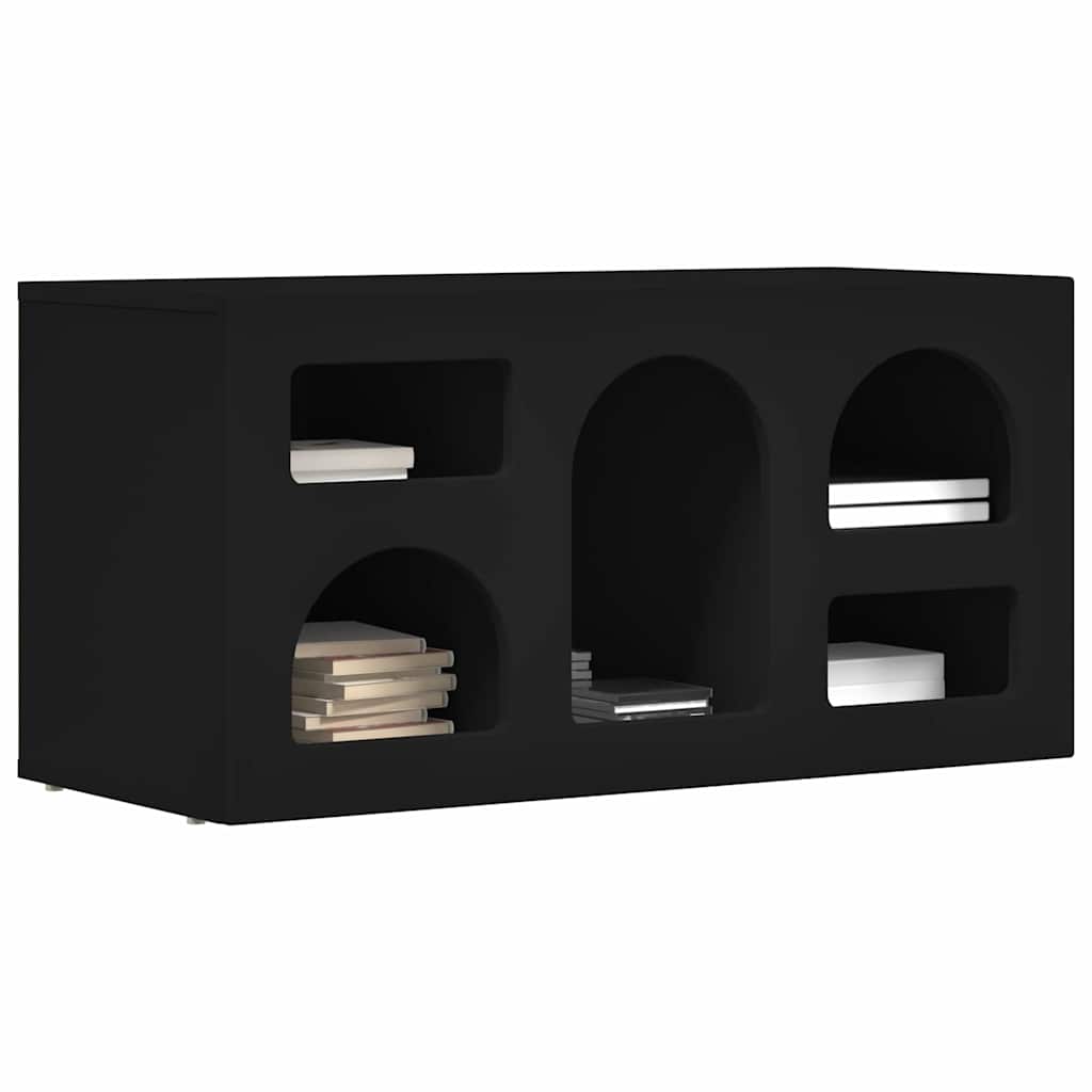 TV Cabinet ELST 80 x 35 x 40 cm Black Engineered Wood