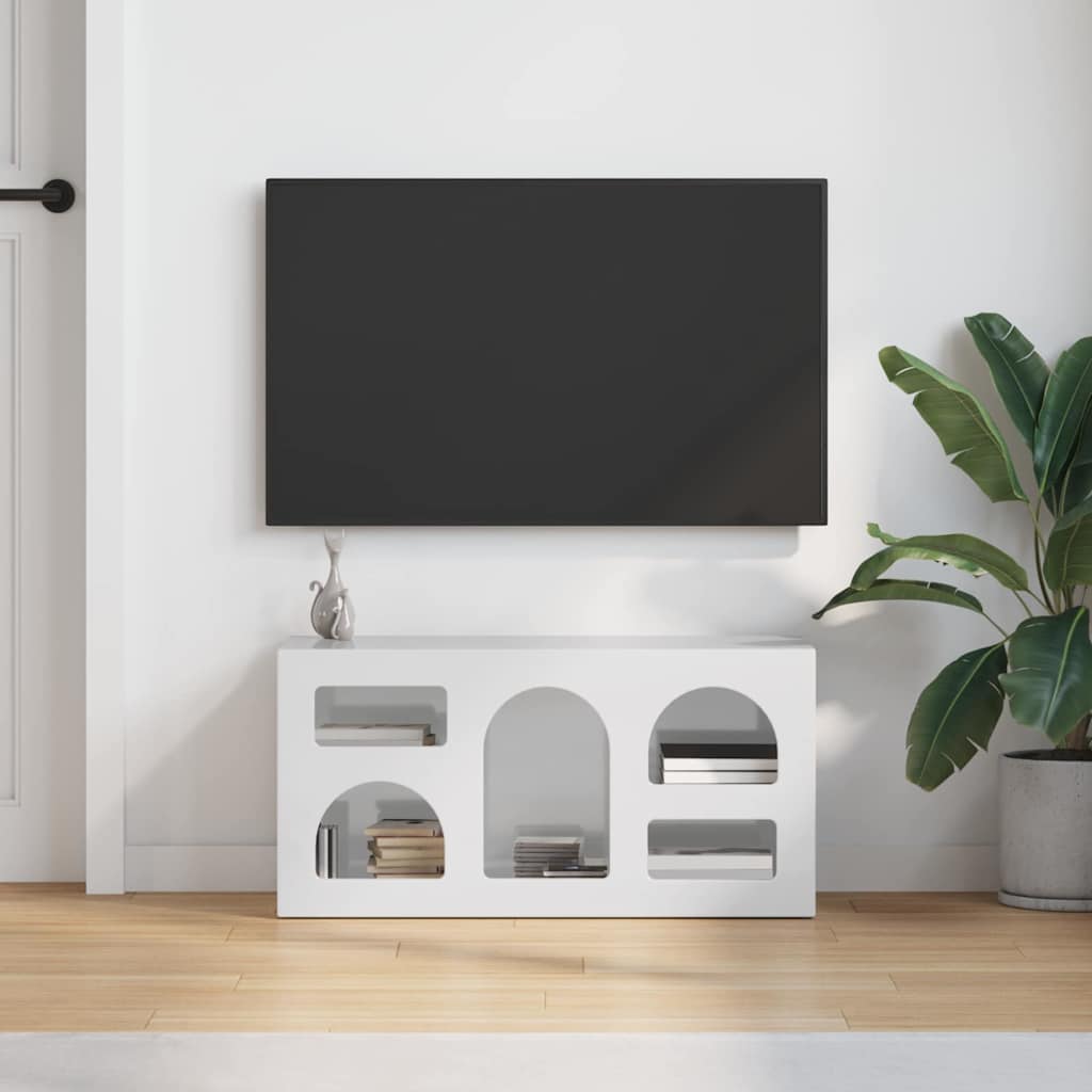 TV Cabinet High Gloss White 80 x 35 x 40 cm Engineered Wood
