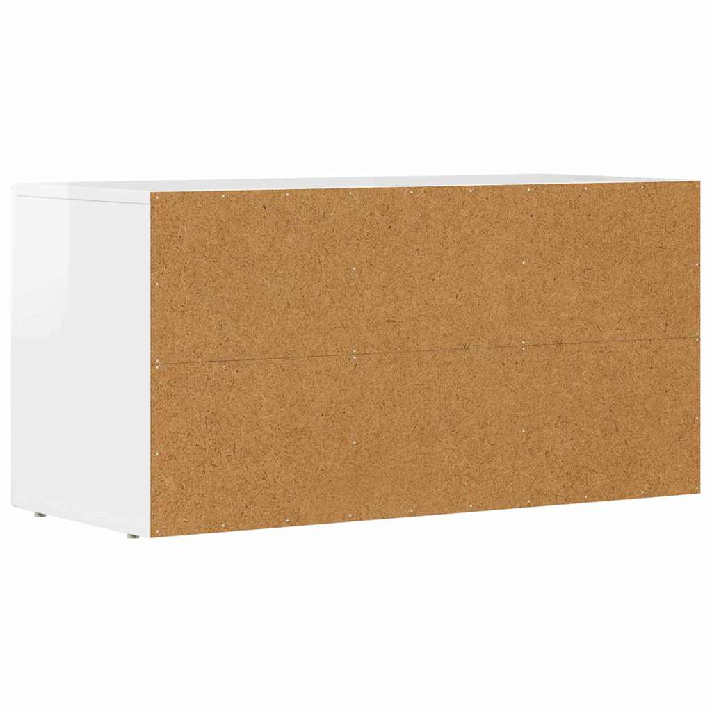 TV Cabinet ELST 80 x 35 x 40 cm High Gloss White