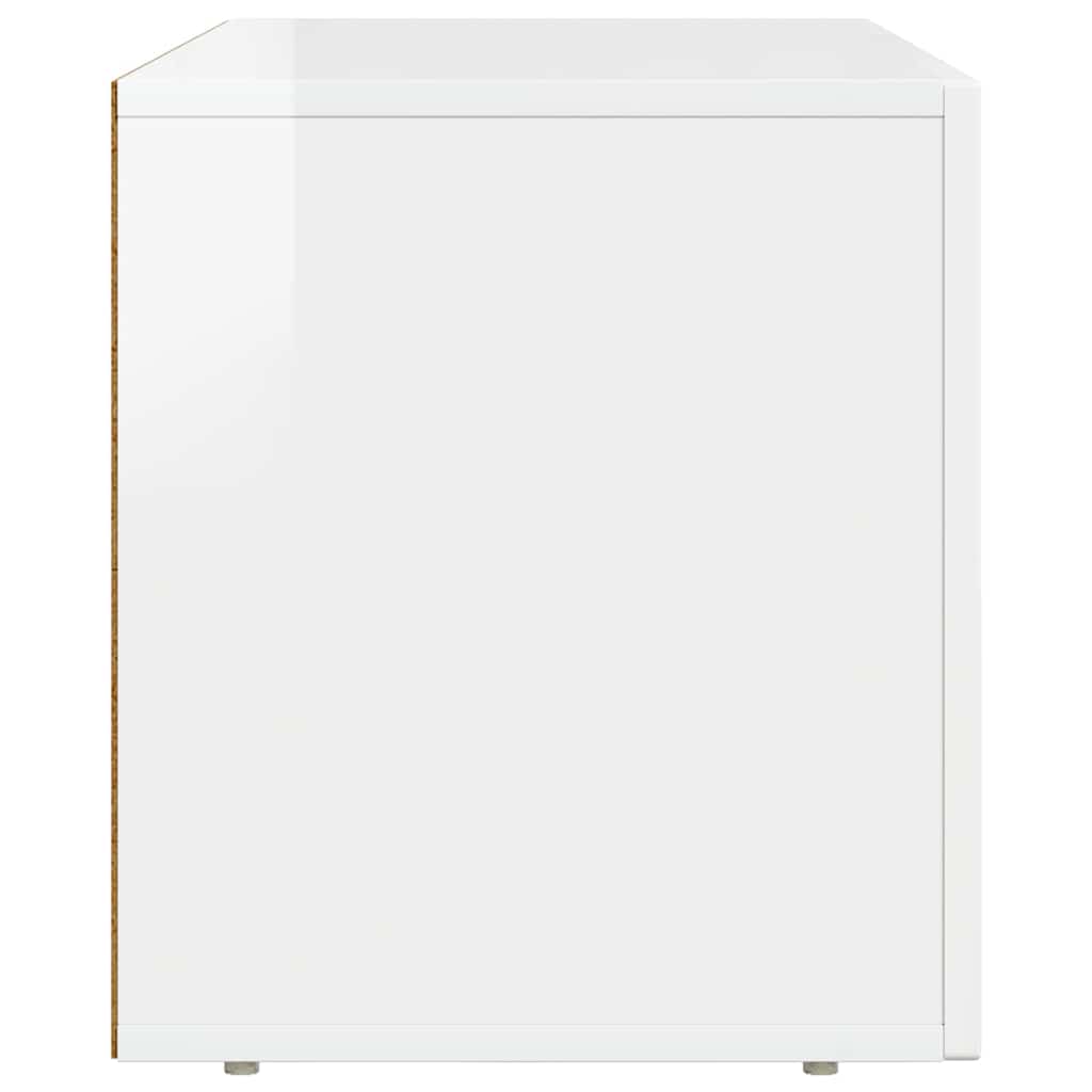 TV Cabinet ELST 80 x 35 x 40 cm High Gloss White
