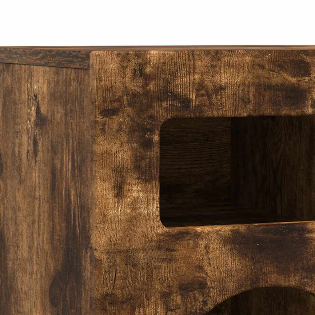 TV Cabinet ELST 80 x 35 x 40 cm Smoked Oak Engineered Wood