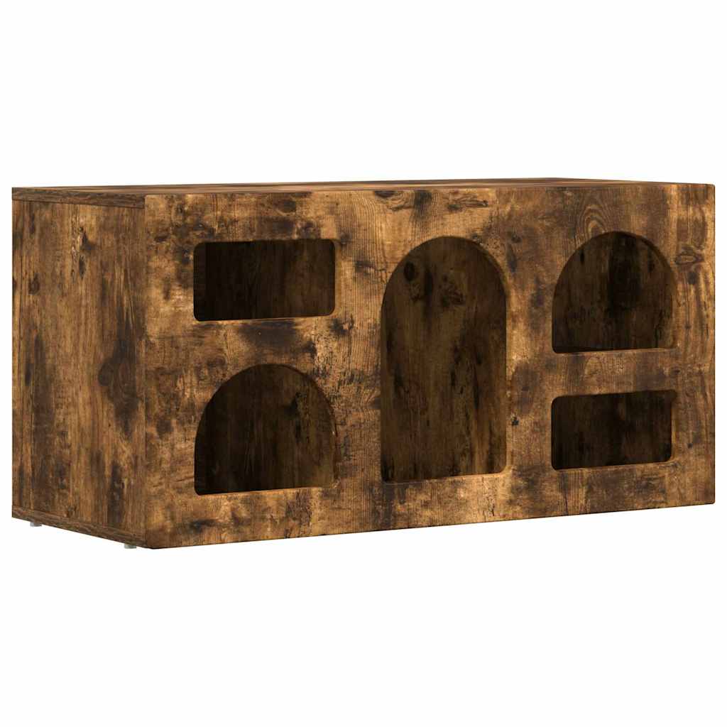 TV Cabinet Smoked Oak 80 x 35 x 40 cm Engineered Wood