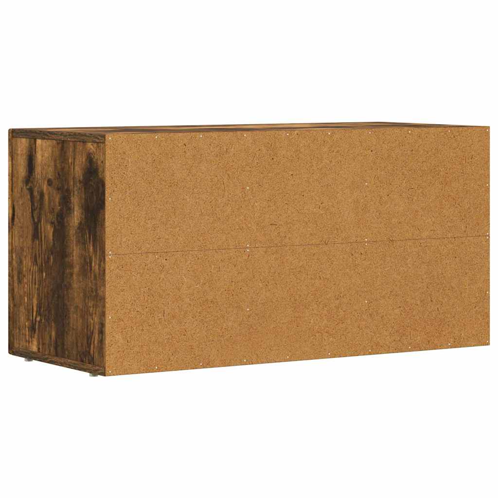 TV Cabinet ELST 80 x 35 x 40 cm Smoked Oak Engineered Wood