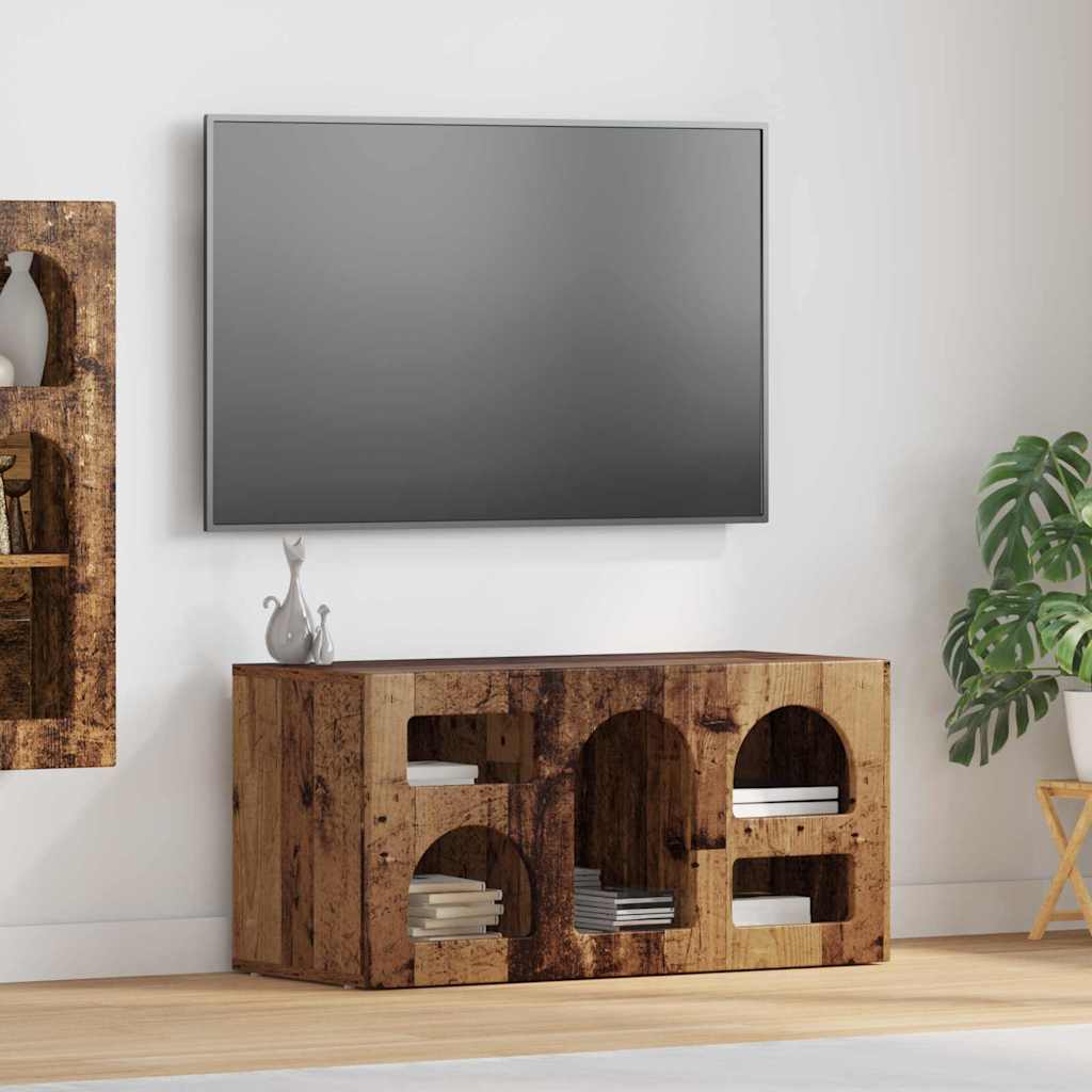 TV Cabinet ELST 80 x 35 x 40 cm Old Wood Engineered Wood