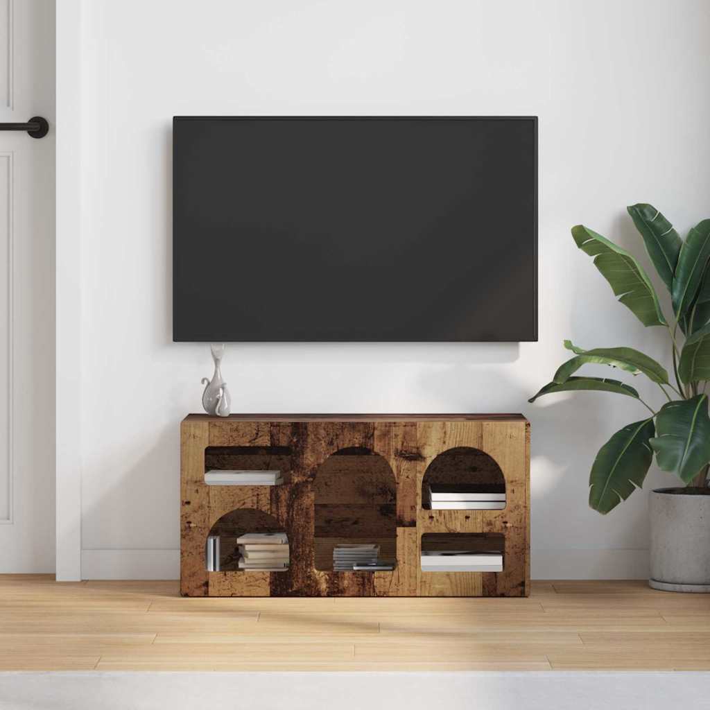 TV Cabinet ELST 80 x 35 x 40 cm Old Wood Engineered Wood
